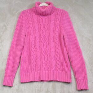 Lauren Jeans Co Ralph Lauren Pink Cable Knit Turtleneck Sweater Women’s Size XL